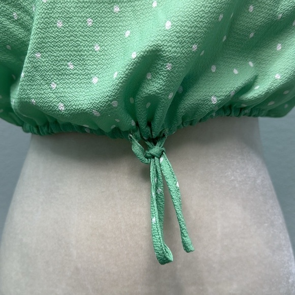 Charlie Holiday Stellar Green Polka Dot Top Size 6 - Picture 7 of 12